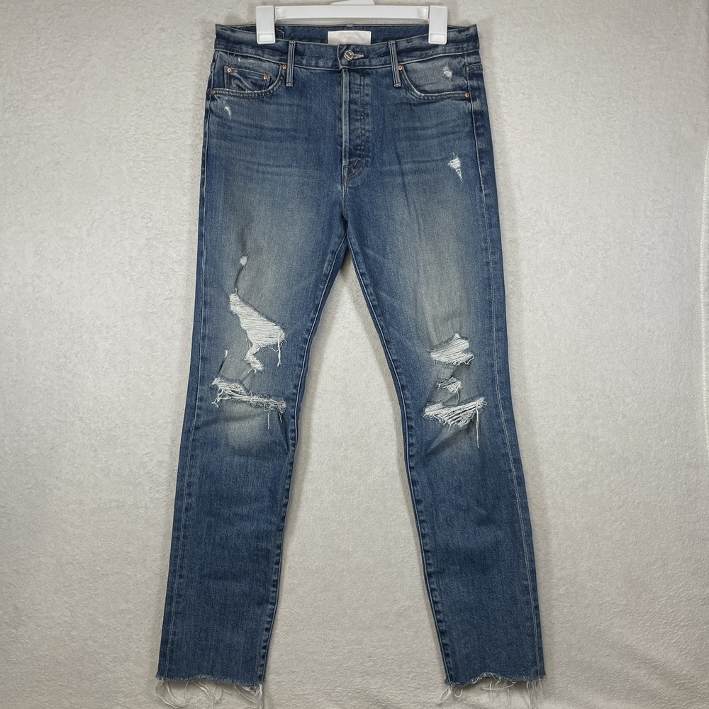 Mother Superior Size 28 Fits 32 The Trickster Skimp Fray Jeans in Thrill Seeker